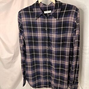 EQUIPMENT FEMME - SILK PLAID SHIRT XS